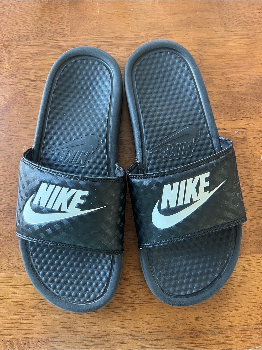 Nike Black and White Logo Slide Sandals Men